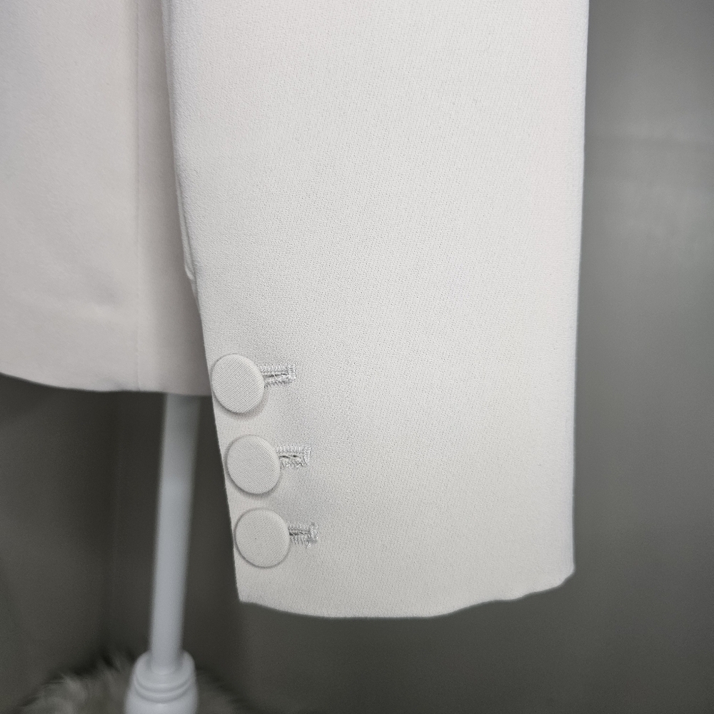 Daxi Retro Styling Greige Double Breasted Tailored Blazer Minimalist Normcore - Picture 4 of 10